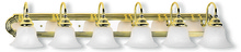  1006-25 - 6 Light PB & Polished Chrome Bath Light