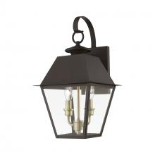 Livex Lighting 27215-07 - 2 Light Bronze with Antique Brass Finish Cluster Outdoor Medium Wall Lantern