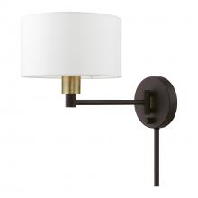  40080-07 - 1 Light Bronze with Antique Brass Accent Swing Arm Wall Lamp