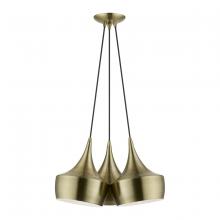  40993-01 - 3 Light Antique Brass Cluster Pendant