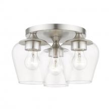 Livex Lighting 46723-91 - 3 Light Brushed Nickel Flush Mount