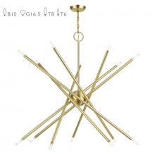 Livex Lighting 47009-12 - 14 Light Satin Brass Extra Large Foyer Chandelier