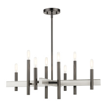  49348-46 - 8 Lt Black Chrome  Chandelier