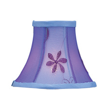  S222 - Violet Embroidered Floral Silk Bell Clip Shade