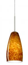  1BC-150918-MED-SN - Besa Chrissy Pendant Satin Nickel Amber Cloud 1x50W B10 Medium Base