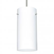  1JC-412007-LED-SN-L - Besa Cord Pendant Stilo 12 Satin Nickel Opal Matte 1x11W LED, 15Ft. Cord