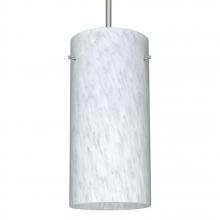  1JC-412019-LED-SN-L - Besa Cord Pendant Stilo 12 Satin Nickel Carrera 1x11W LED, 15Ft. Cord