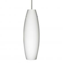  1JC-412707-LED-SN-L - Besa Suzi 18 Pendant Opal Matte Satin Nickel 1x11W LED, 15Ft. Cord