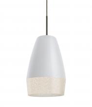  1JC-ABU12WH-LED-BR - Besa, Abu 12 Cord Pendant, White/Glitter, Bronze Finish, 1x9W LED