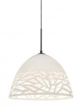  1JC-KIEVWH-LED-BR - Besa Kiev Pendant, White, Bronze Finish, 1x9W LED