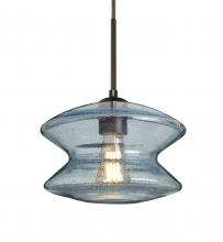  1JC-ZENBL-EDIL-BR - Besa, Zen Cord Pendant, Blue Bubble, Bronze Finish, 1x8W LED Filament