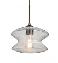  1JC-ZENCL-EDIL-BR - Besa, Zen Cord Pendant, Clear Bubble, Bronze Finish, 1x8W LED Filament