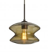  1JC-ZENLT-EDIL-BR - Besa, Zen Cord Pendant, Latte Bubble, Bronze Finish, 1x8W LED Filament