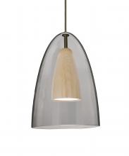  1JT-DANOSMNA-LED-BR - Besa, Dano Cord Pendant, Smoke/Natural, Bronze Finish, 1x9W LED