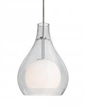  1JT-ELLE11CL-LED-BR - Besa, Elle 11 Cord Pendant, Clear, Bronze Finish, 1x9W LED