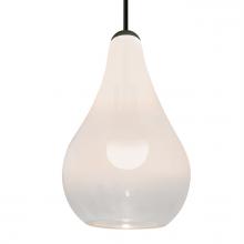 Besa Lighting 1JT-LEONWC-LED-BK - Besa, Leon Cord Pendant, Milky White/Clear, Black Finish, 1x9W LED