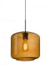  1JT-NILES10AM-EDIL-BR - Besa Niles 10 Pendant, Amber Bubble, Bronze Finish, 1x4W LED Filament