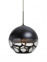  1JT-ROCKYBK-LED-BR - Besa, Rocky Cord Pendant, Black, Bronze Finish, 1x9W LED