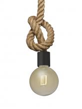  1JT-SOLO-EDIL-BK - Besa Solo Rope Pendant, Black, 1x4W LED Filament