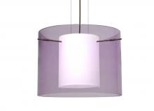  1KG-A00707-BR - Besa Pendant Pahu 16 Bronze Transparent Amethyst/Opal 1x150W Medium Base A21