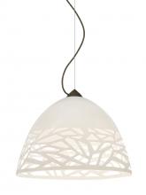  1KX-KIEVWH-LED-BR - Besa Kiev Pendant, White, Bronze Finish, 1x9W LED