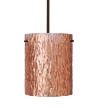  1TT-4006CS-BR - Besa Stem Pendant Tamburo 8 Bronze Stone Copper Foil 1x100W Medium Base