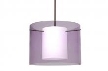  1TT-A00707-BR - Besa Stem Pendant Pahu 16 Bronze Transparent Amethyst/Opal 1x150W Medium Base A21