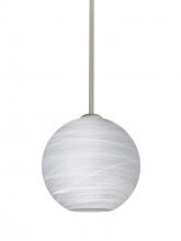  1TT-COCO860-LED-SN - Besa Coco 8 Stem Pendant, Cocoon, Satin Nickel Finish, 1x9W LED