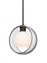  1TT-MANACL-BR - Besa Mana Pendant, Clear/Opal, Bronze Finish, 1x60W Medium Base