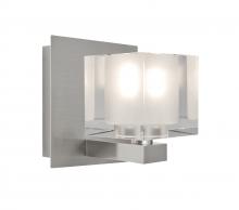  1WF-BOLOFR-SN - Besa, Bolo Vanity, Clear/Frost, Satin Nickel Finish, 1x40W Halogen