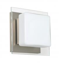  1WS-773539-LED-SN - Besa Wall Alex Satin Nickel Opal/Clear 1x5W LED