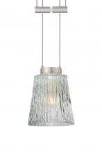  1XA-512500-SN - Besa Pendant Nico 4 Satin Nickel Clear Stone 1x35W Halogen