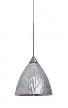  1XC-EVESS-LED-SN - Besa, Eve Cord Pendant, Stone Silver Foil, Satin Nickel Finish, 1x5W LED