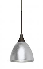  1XT-1758SF-LED-BR - Besa Divi Pendant, Silver Foil, Bronze, 1x9W LED