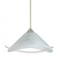  1XT-181304-LED-SN - Besa Pendant Hoppi Satin Nickel Marble/Clear 1x3W LED