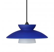 Besa Lighting 1XT-271823-LED-BK - Besa Pendant Trilo 7, Black Finish, Blue Matte 1x5W LED