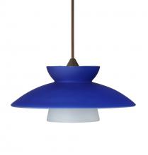  1XT-271823-LED-BR - Besa Pendant Trilo 7 Bronze Blue Matte 1x5W LED