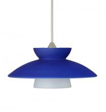  1XT-271823-LED-SN - Besa Pendant Trilo 7 Satin Nickel Blue Matte 1x5W LED