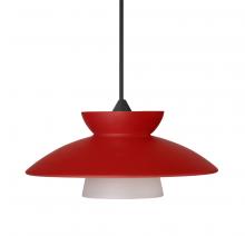 Besa Lighting 1XT-271831-LED-BK - Besa Pendant Trilo 7, Black Finish, Red Matte 1x5W LED