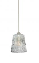  1XT-512500-LED-SN - Besa Pendant Nico 4 Satin Nickel Clear Stone 1x5W LED