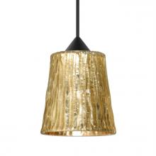 Besa Lighting 1XT-5125GF-LED-BK - Besa Pendant Nico 4, Black Finish, Stone Gold Foil 1x5W LED