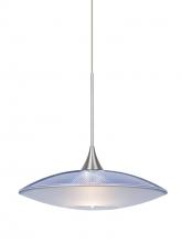  1XT-6294BL-LED-SN - Besa Pendant Spazio Satin Nickel Blue/Frost 1x5W LED