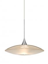  1XT-6294GD-LED-SN - Besa Pendant Spazio Satin Nickel Gold/Frost 1x5W LED