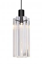  1XT-ICE7CL-LED-BK - Besa Ice 7 Pendant, Clear Glass, Black Finish, 1x3W LED