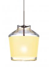  1XT-PIC6CR-BR - Besa Pendant Pica 6 Bronze Creme Sand 1x50W Halogen