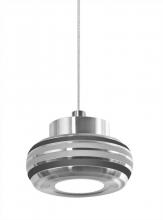  1XT-FLOW00-BKSL-LED-SN - Besa, Flower Cord Pendant, Black/Silver, Satin Nickel Finish, 1x6W LED