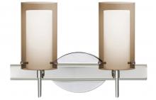  2SW-S44007-CR - Besa Pahu 4 Wall 2SW Transparent Smoke/Opal Chrome 2x40W G9