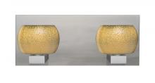  2WF-KENOGD-SN - Besa, Keno Vanity, Gold Sand, Satin Nickel Finish, 2x60W Halogen