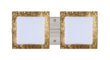  2WS-7735GF-LED-SN - Besa Wall Alex Satin Nickel Opal/Gold Foil 2x5W LED