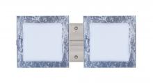  2WS-7735SF-LED-SN - Besa Wall Alex Satin Nickel Opal/Silver Foil 2x5W LED